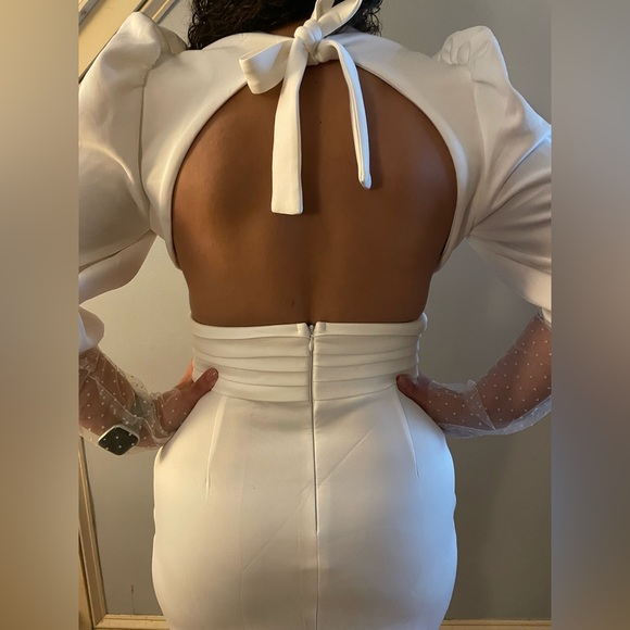 Dresses & Skirts - Elegant wedding dress Backless Mesh
Insert Gigot Sleeve cut out formal Dress